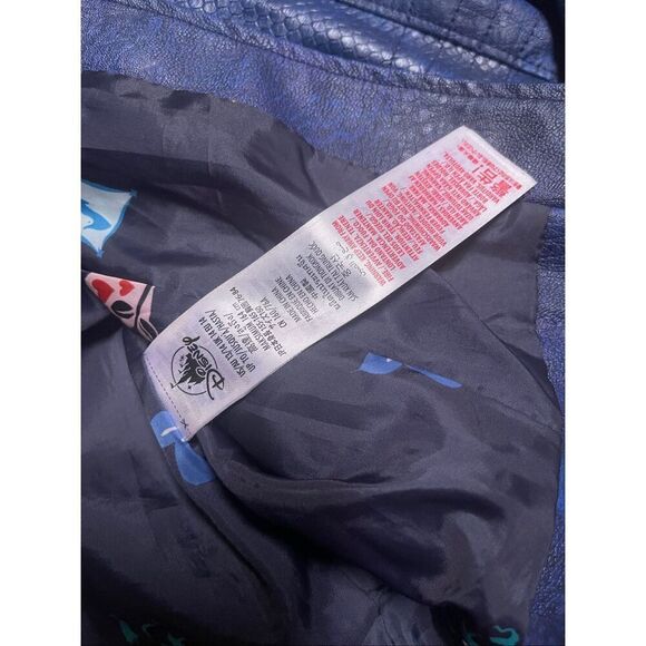 Disney Descendants Mal Faux Blue Leather Moto Jacket XL Villian - Picture 7 of 9